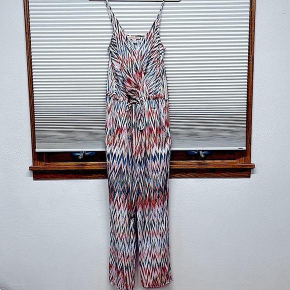 Presley Skye NWT Rainbow Multicolored Chevron Jumpsuit nwt - Picture 1 of 8